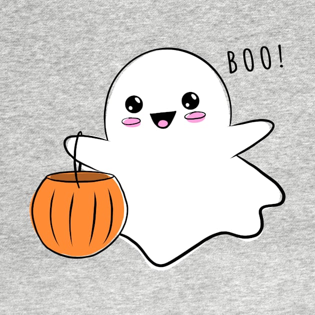 Cute Ghost Trick Or Treating by superdupertees